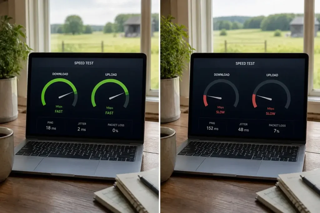 how to test rural internet speed