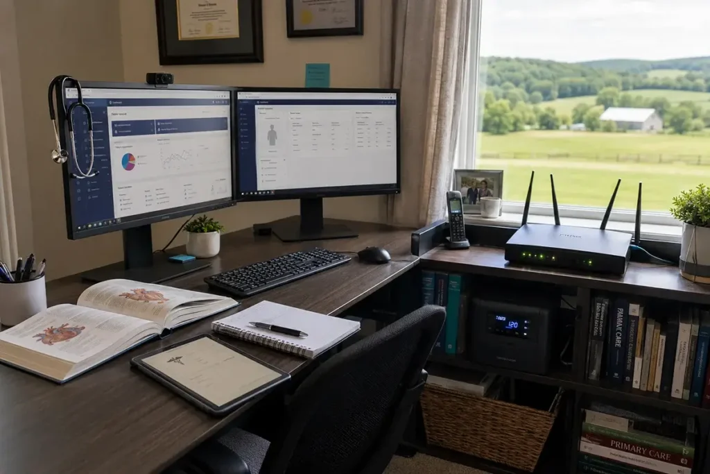 rural internet healthcare workers home office 2026